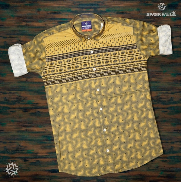 100% Cotton Shirts - Yellow, L