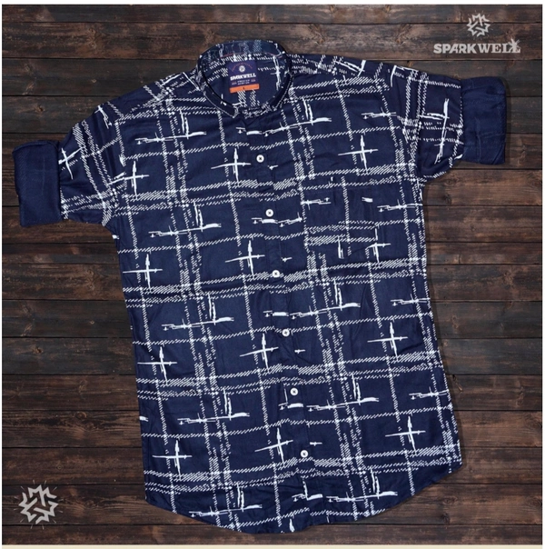 100% Cotton Shirts - Neavy Blue, M