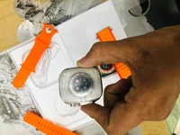 Watch 8 Ultra With Logo Smart Watch (Grey Strap) - Web Orange, Free Size