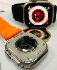 MT8 ULTRA, Series 8 With Logo (Orange Strap) - Free Size, Silver