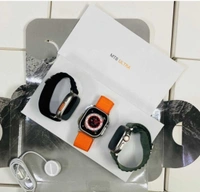 MT8 ULTRA, Series 8 With Logo (Orange Strap) - Free Size, Silver