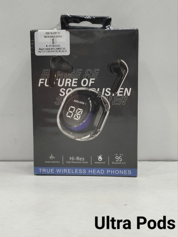 Ultra Pods Buds - Black, Free Size