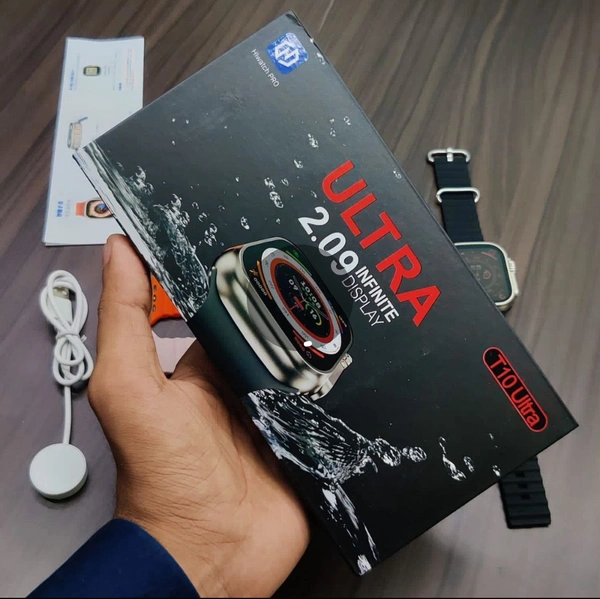 T10 Big Display Smart Watch - Free Size, Silver