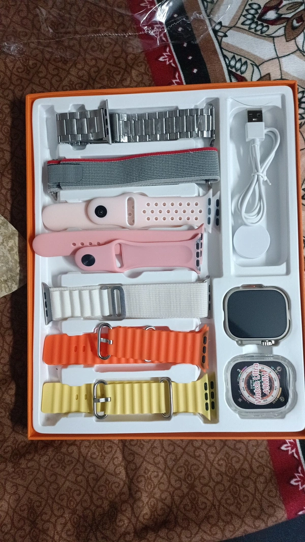 Ultra 7 In 1 Combo Set Smart Watch - Gray, Free Size