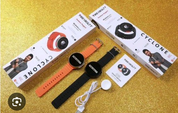 Fire Boult Cyclone 40.6mm Full Touch Display Smart Watch For Mens & Womens - Free Size, Silver