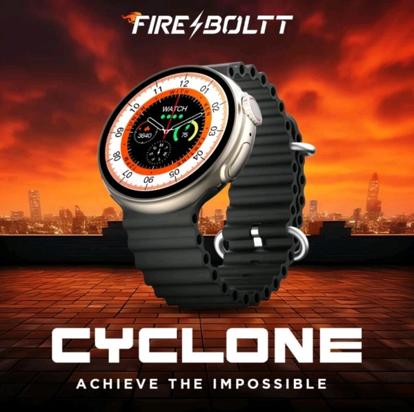 Fire Boult Cyclone 40.6mm Full Touch Display Smart Watch For Mens & Womens - Free Size, Silver