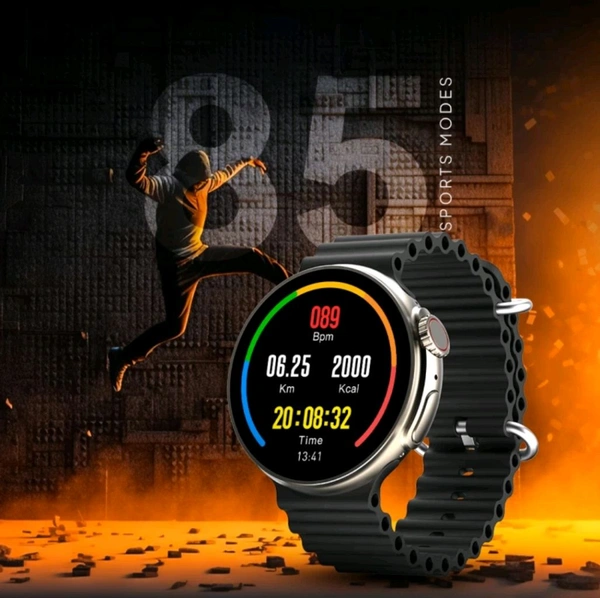 Fire Boult Cyclone 40.6mm Full Touch Display Smart Watch For Mens & Womens - Free Size, Silver