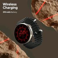 Fire Boult Cyclone 40.6mm Full Touch Display Smart Watch For Mens & Womens - Free Size, Silver