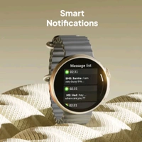 Fire Boult Cyclone 40.6mm Full Touch Display Smart Watch For Mens & Womens - Free Size, Silver