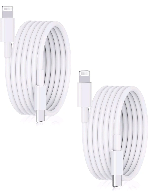 Type C To Lightning iPhone Charging Cable (1m - Pack Of 2) - Free Size, White