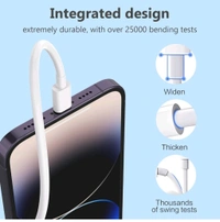 Type C To Lightning iPhone Charging Cable (1m - Pack Of 2) - Free Size, White