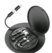 Multiple Adjustable Charging Cable Set - Black, Free Size