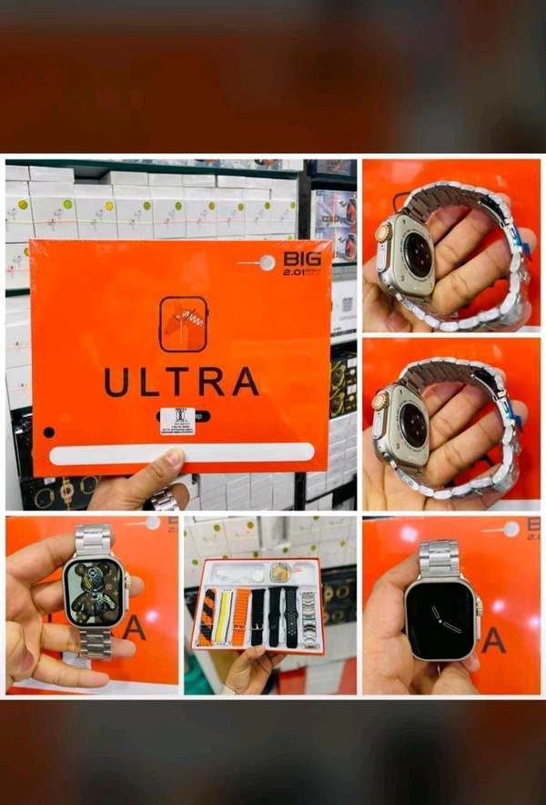 7 In 1 Ultra Smart Watch Combo Set - Free Size, Gray