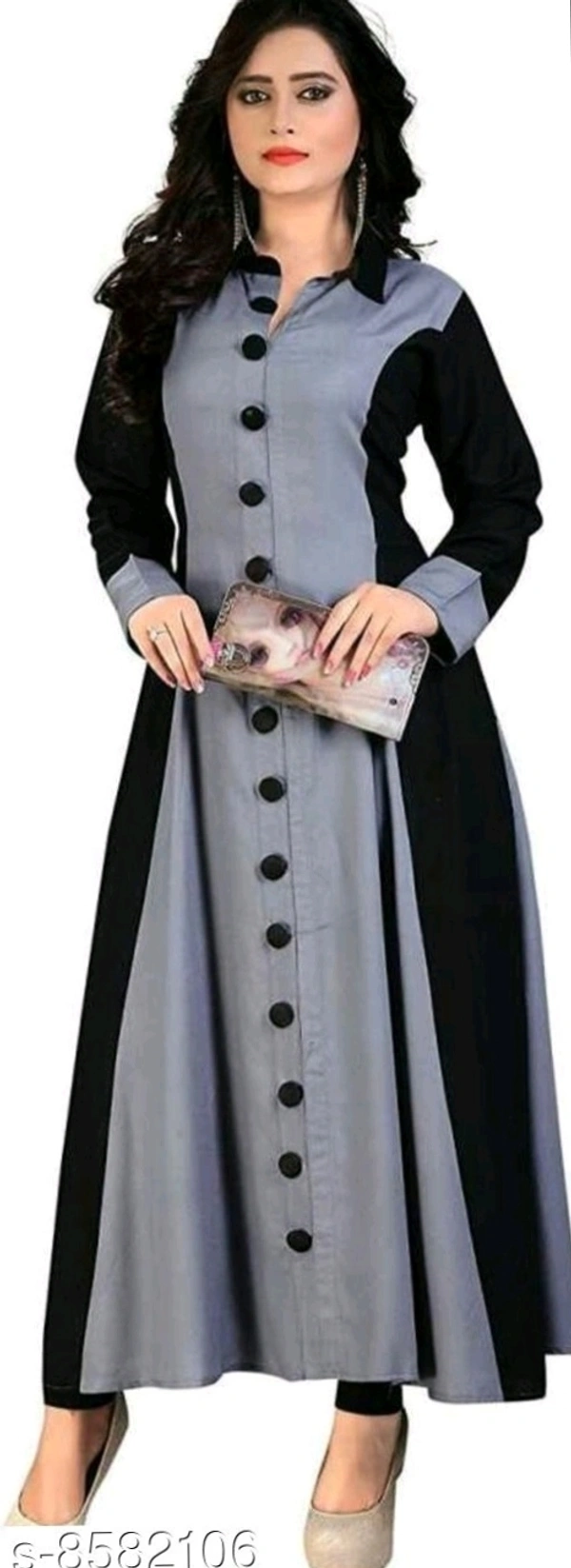 Women Solid Reyon Kurtis