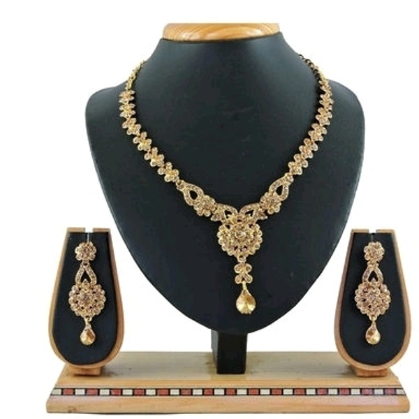 Gold Plated Stone Work Jewellery Set