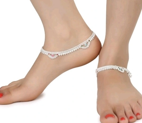 Sliver Plated White Metal Anklets