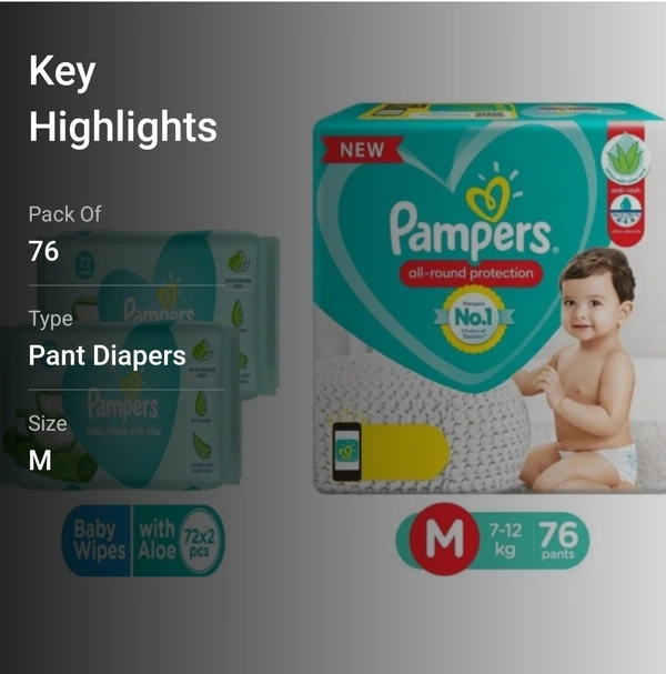 Pampers Diapers  - Blue, S/M/L/XL