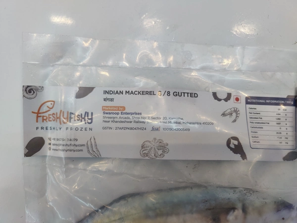 Indian Mackerel बांगडा - 500GM, 6/8 Grade