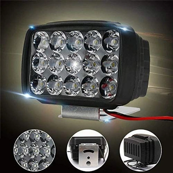 RSCT 15 Led Sport Light Latest Bike Led Light Anti Fog Headlight For All Bikes And Cars - Pack Of 2 - Black