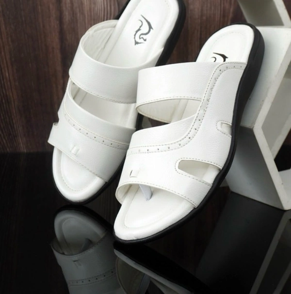 Men’s White Leather Sandal