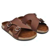 Men Dual Buckle Leather Sandal - IND 8