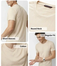 Mast & Harbour Men Solid T Shirt - l