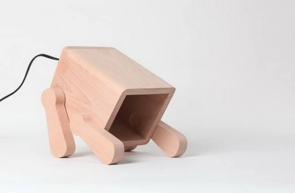 Way Craft  Puppy Table Lamp  - 8 X 3.3 X 8 Inch LxWxH, Wooden Color