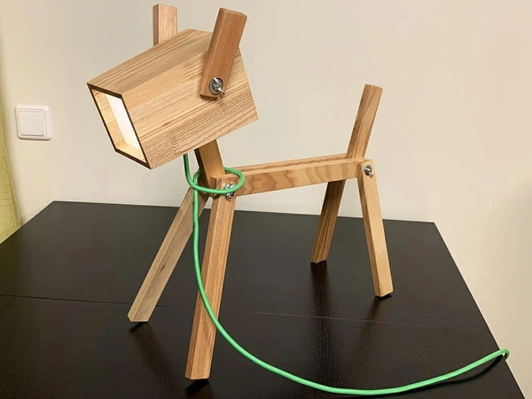 Way Craft  Dog Table Lamp - 8 X 3.3 X 14 LxWxH, Wooden Colour