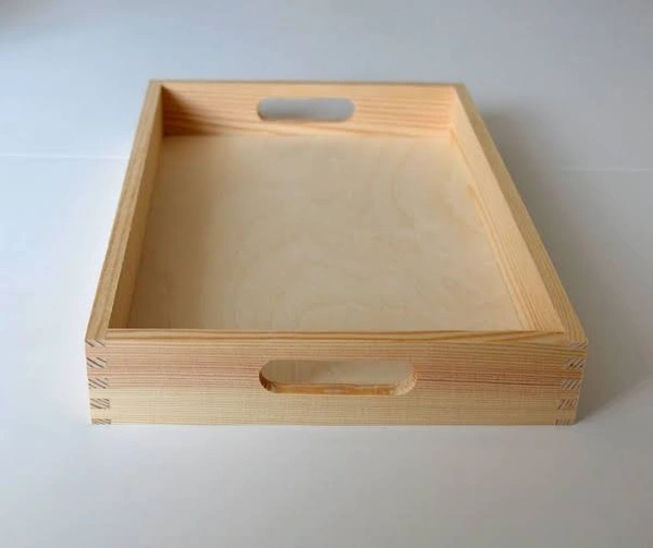 Way Craft  Wooden Trey  - 15 X 10 X 2 Inches LxWxH, Wooden Colour