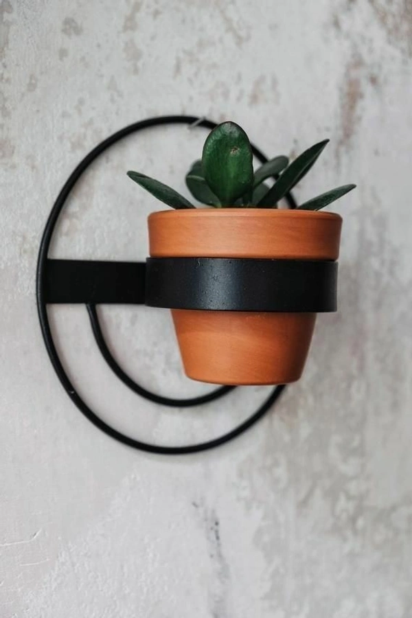Way Craft  Wall Hangings Flower Pots & Stand  - 5 X 5 Inch WxH, Wooden Iron