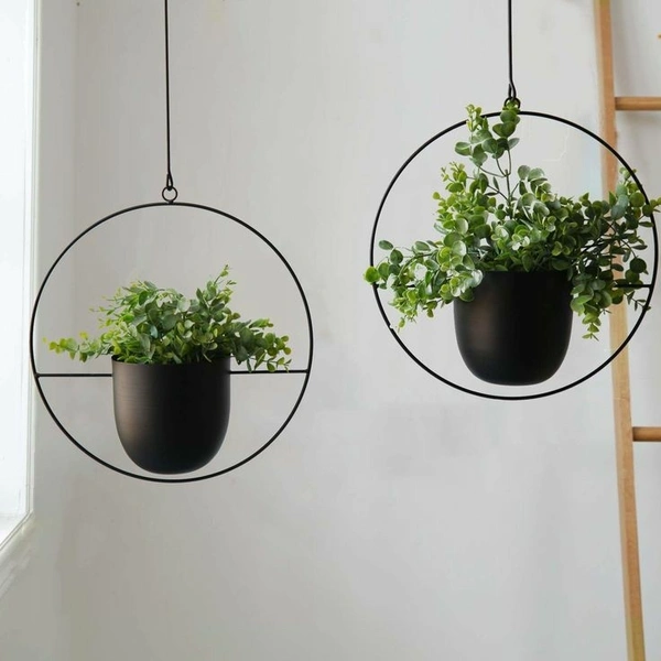 Way Craft  Hangings Flower Pots & Stand  - 20 X 15 HxL, Wooden 