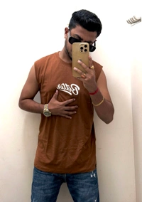 IMP CUT SLEEVE TSHIRT - Brown, M