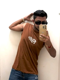 IMP CUT SLEEVE TSHIRT - Brown, M
