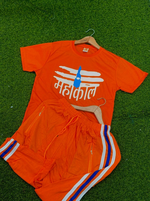 Mahadev T-shirts And Pant  - International Orange, M