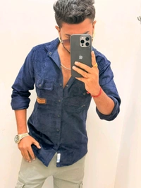 Imp Velvet Winter Shirt - Navy Blue, Xl