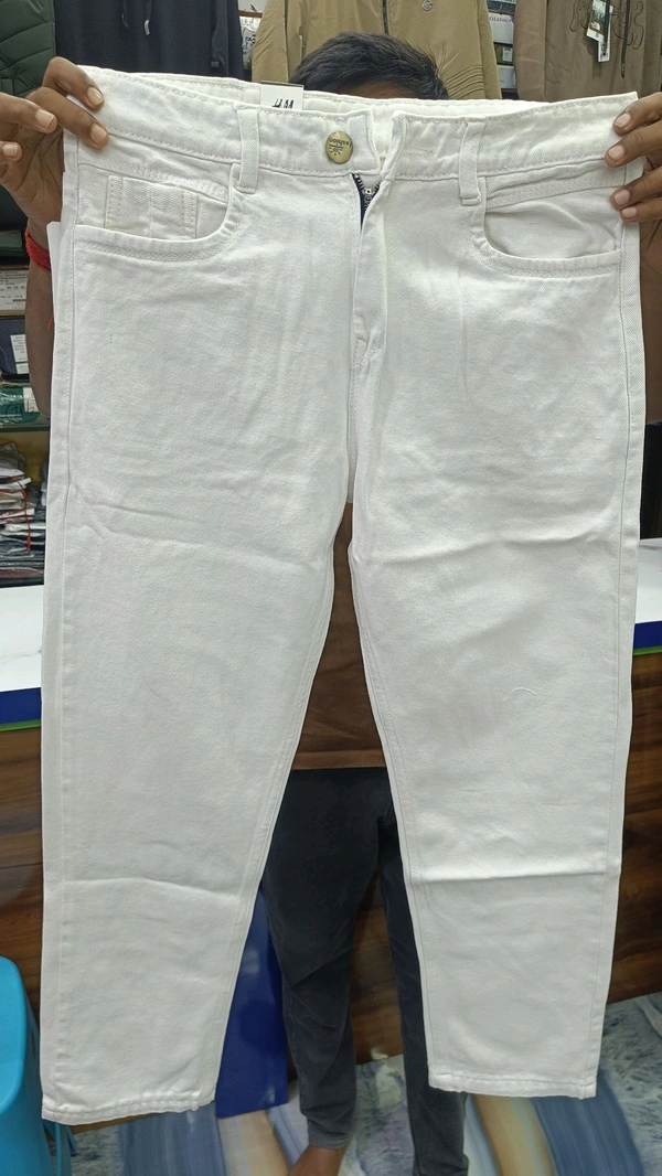 4 Pocket Baggy Jeans - White, 30