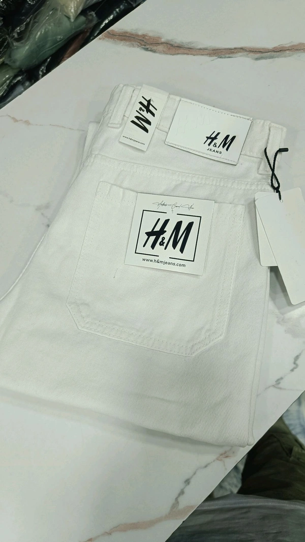 4 Pocket Baggy Jeans - White, 32