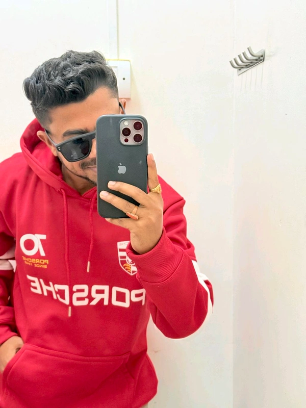 PORSCHE PREMIUM HOODIE - Red, M
