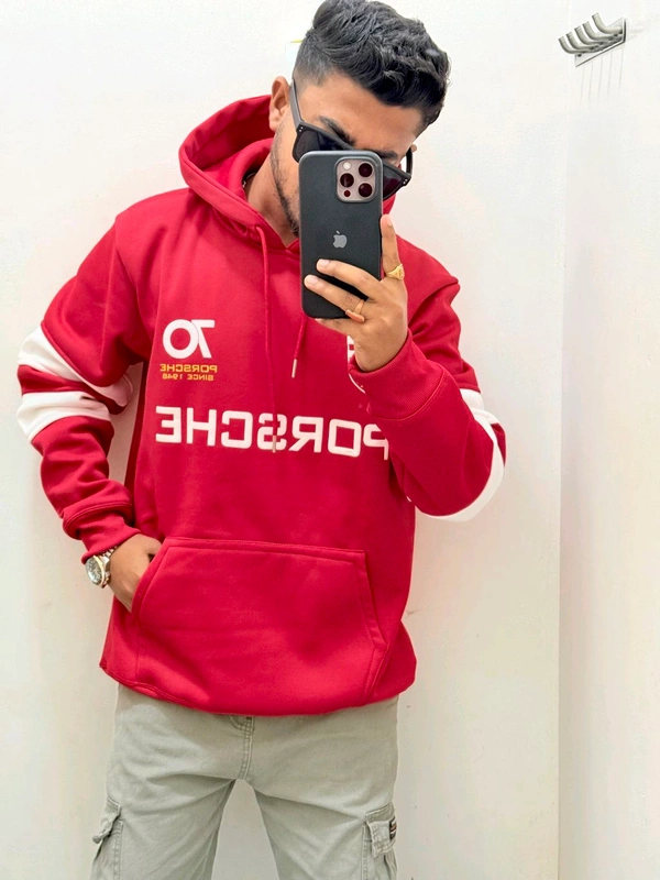 PORSCHE PREMIUM HOODIE - Red, Xl