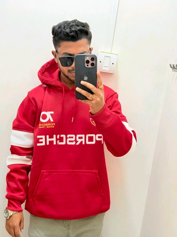 PORSCHE PREMIUM HOODIE - Red, Xl