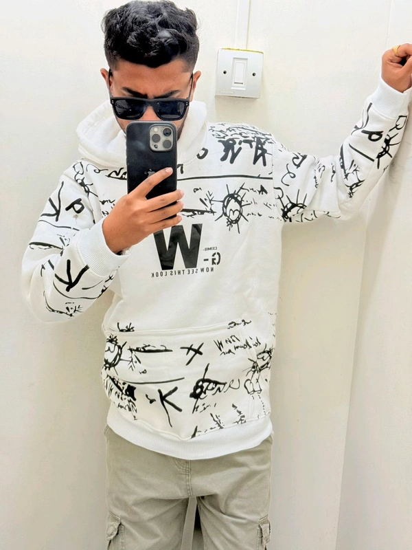 Funky Imp Hoodie - White, Xl