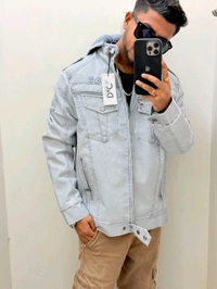 D&G Premium Leather Jacket - Silver, Xl