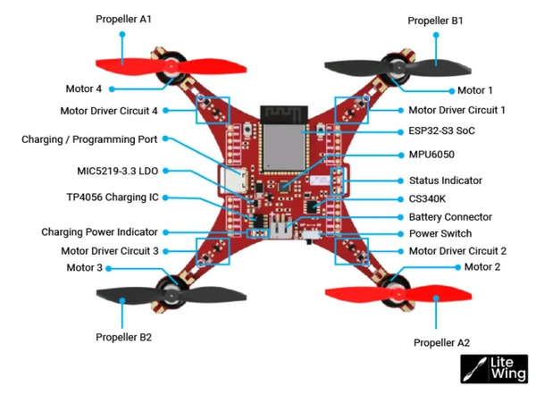 LiteWing - ESP32 DIY Drone Kit for Makers and Developers Q19 C1