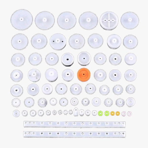 75Pcs Plastic Gear Assorted Kit Set with Various Gear and Axle Belt, Bushings and Pulleys for DIY Car Robot Project Q19 C1