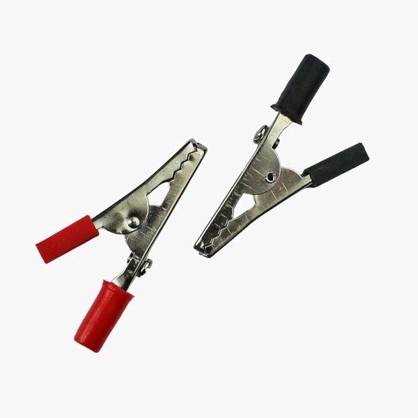 Crocodile Clip Small - Pair of red and Black Q12 C10