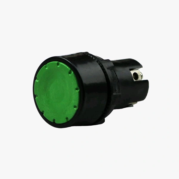 Flat AHF 5A Electric Push Button Switch - Green Q12 C1