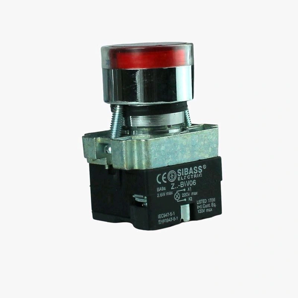 SIBASS Push Button with Indicator LED - 220VAC RED Q12 C1