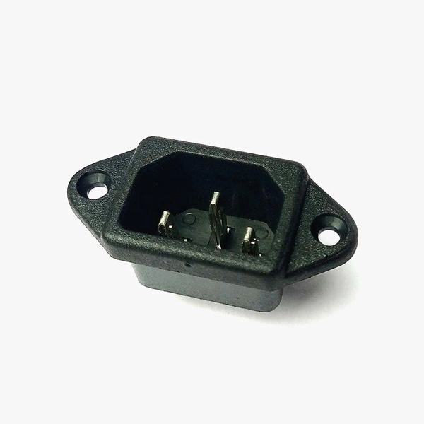 3-Pin Male Panel Mount AC Power Supply Socket - 10A 250V Q17 C2