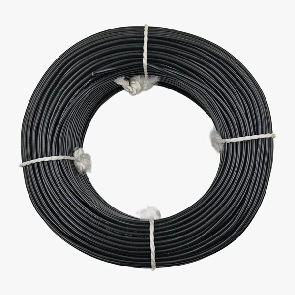 Single Core 1 sqmm Black Electrical Cable Wire For Domestic and Industries - 90m PVC FR Insulated Cable Q17 C2