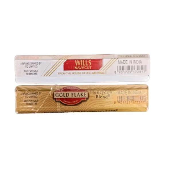 ITC Wills Navy Cut & Gold Flake Honey Dew Blend (King) (Combo) Cigarettes - Each 5 Pack (Total 10 Packs)